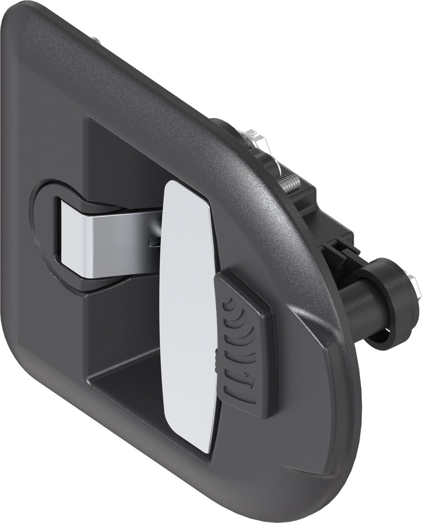 Folding T-handle with compression function, key system CH751, Polyamide GF black and zinc die chrome-plated