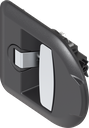 Folding T-handle with compression function blind (non-keyed), Polyamide GF black and zinc die chrome-plated