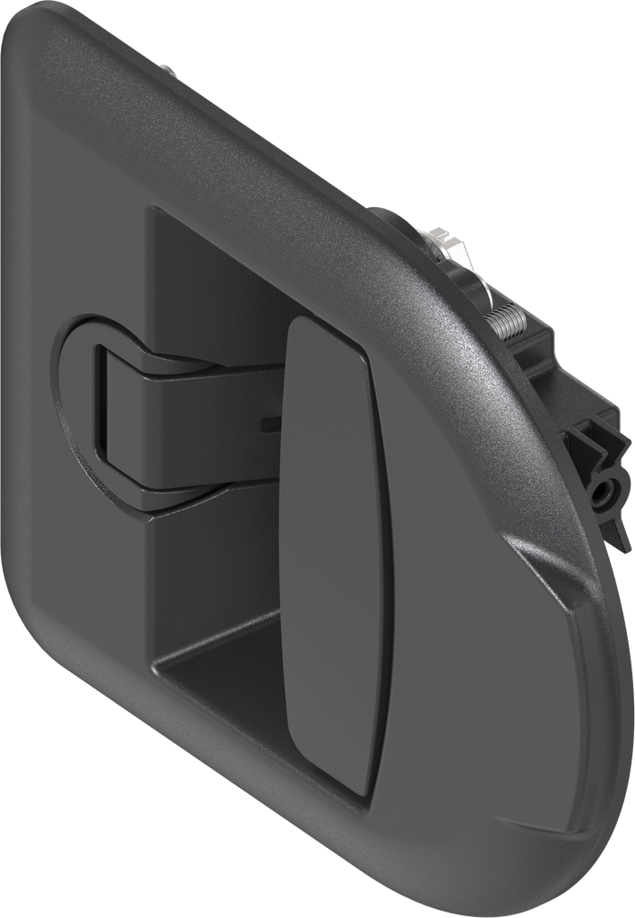 Folding T-handle with compression function blind (non-keyed), Polyamide GF black and zinc die black powder-coated