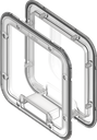 Viewing window foamed for lighting, Makrolon transparent