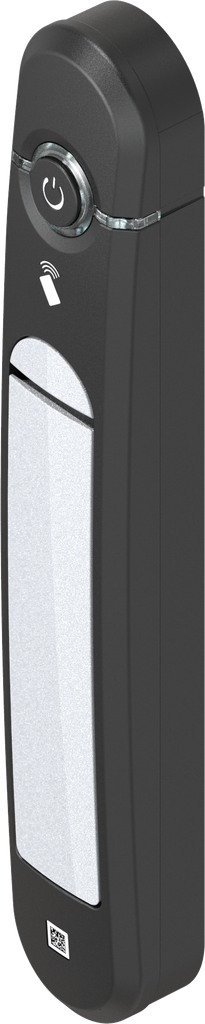 Swinghandle Agent E Smart Access, Zinc die white aluminium powder-coated and polyamide GF black