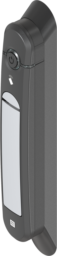 Swinghandle Agent E Smart Access, Zinc die white aluminium powder-coated and polyamide GF black