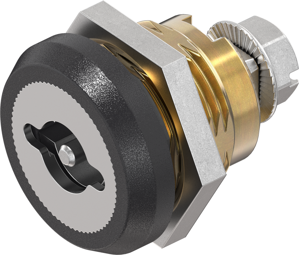Sicherheits-Vorreiber Doppelbart 3 Ausführung rechts, Messing und GD Zn schwarz gepulvert