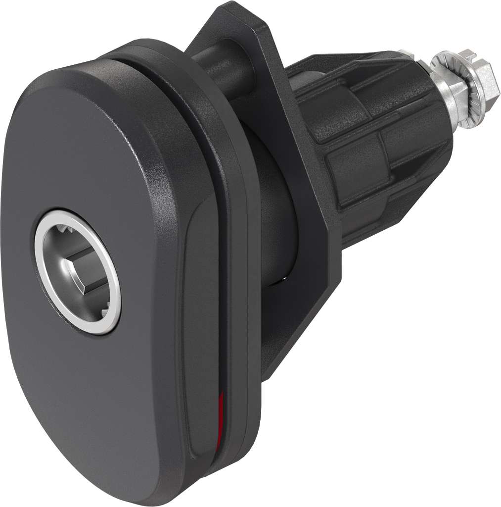 Compression latch "Double Red" for clip-in cylinder (system 3), Polyamide GF black