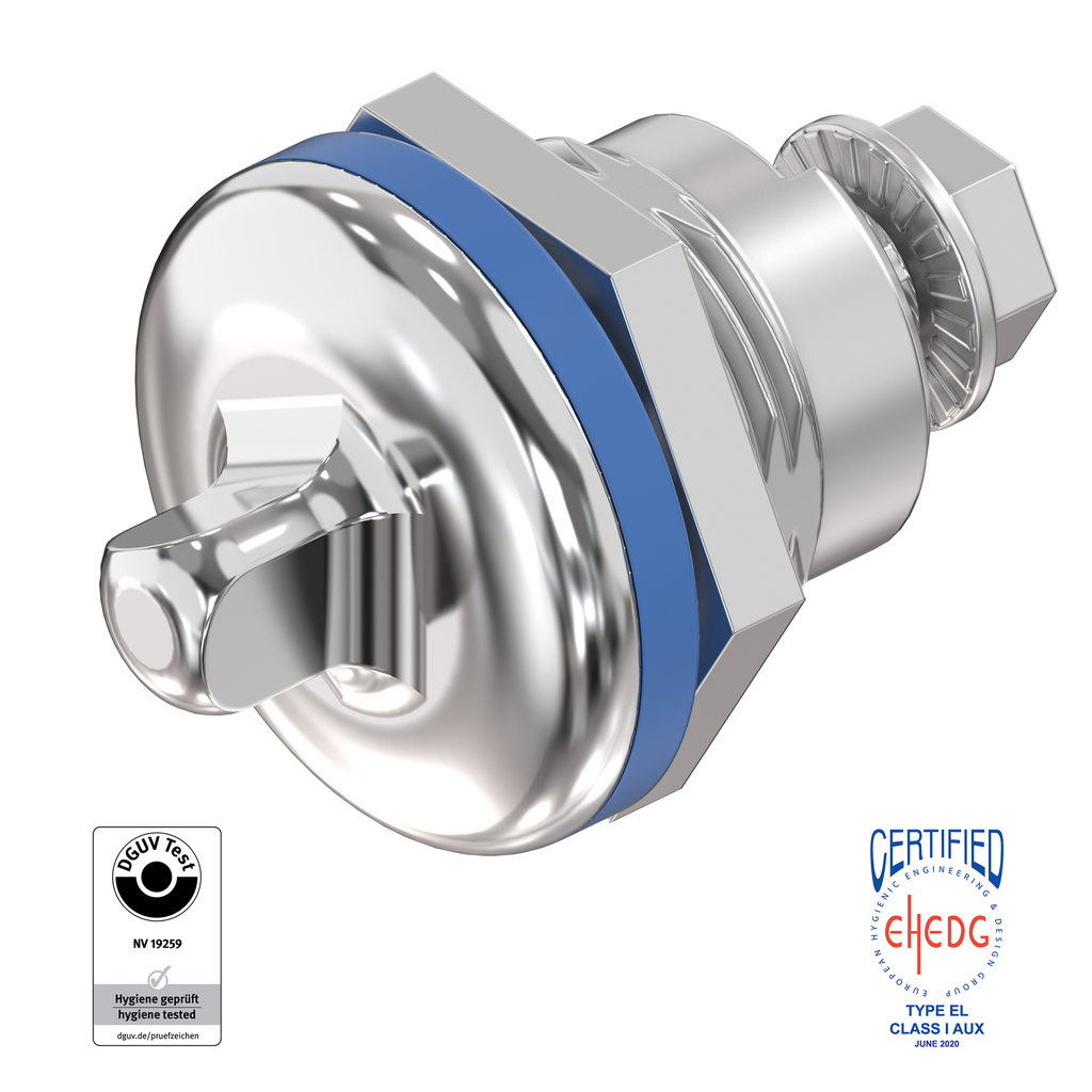 Quarter turn triangular 8 for hygienic area food, Stainless steel AISI 303