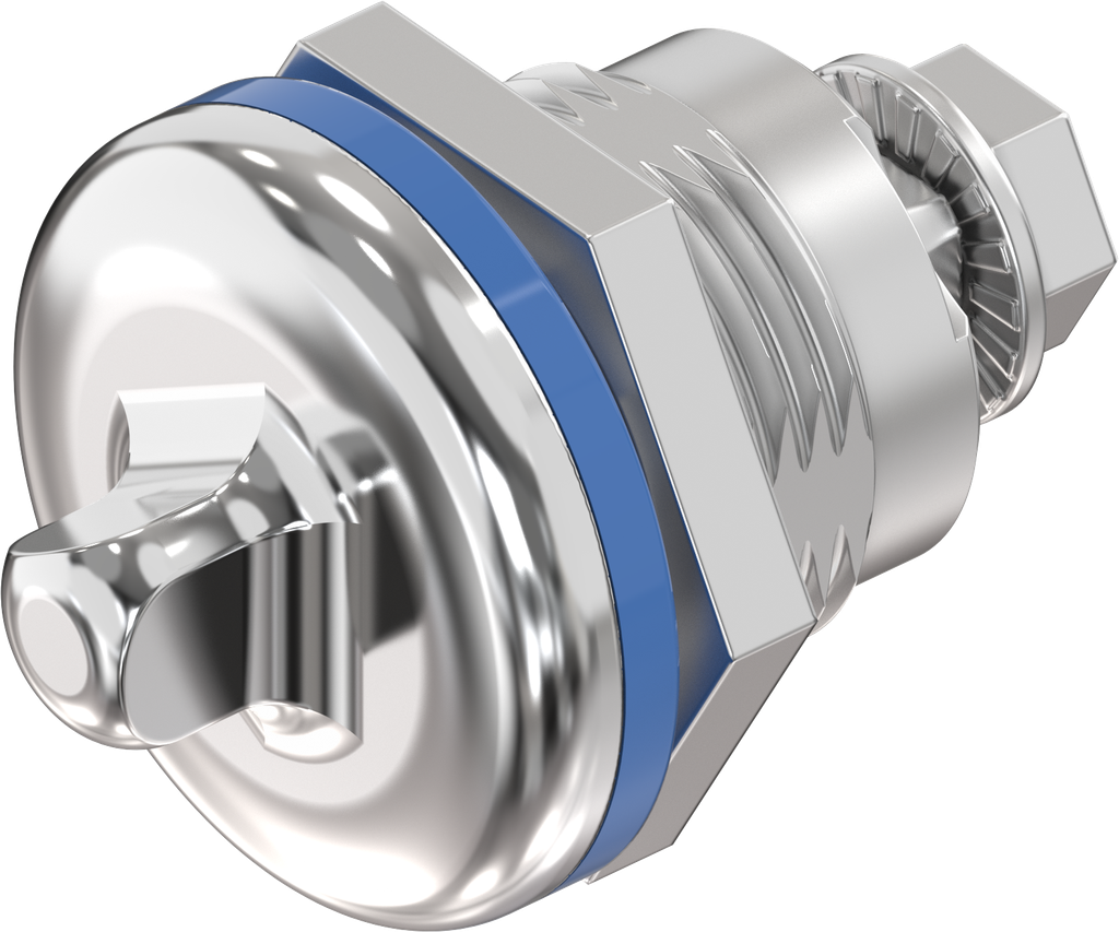 Compression latch triangular 8 for hygienic areas food and medical sector, Stainless steel AISI 316L