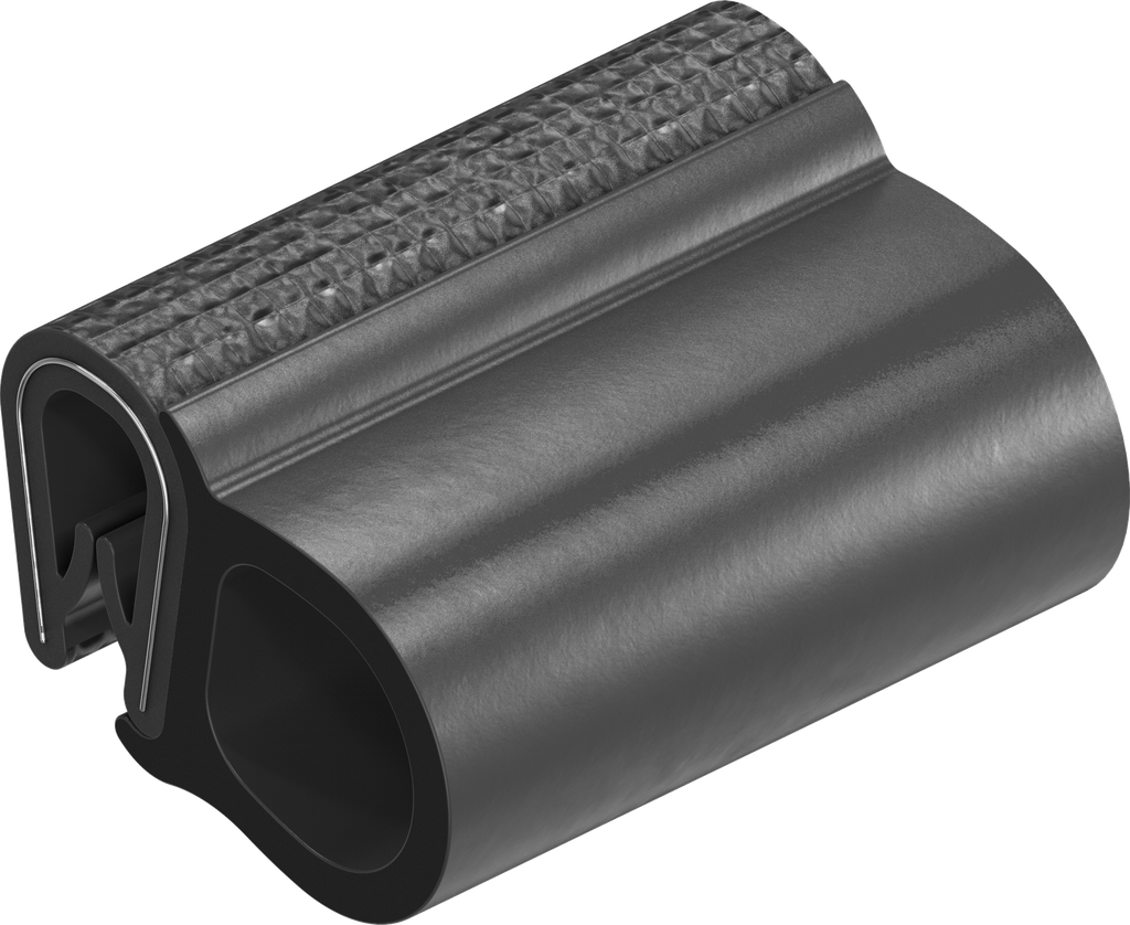 Sealing profile, self-clamping, Foam rubber EPDM; clamping profile PVC 70 ± 5 Shore A black