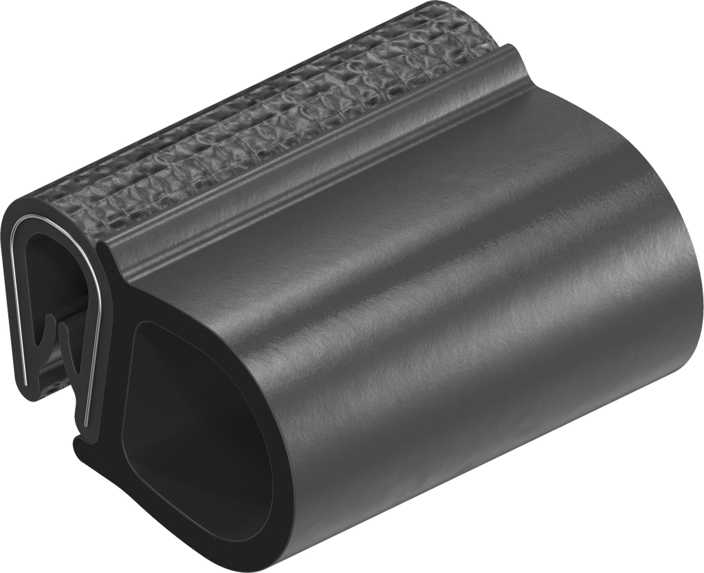 Sealing profile, self-clamping, Foam rubber EPDM; clamping profile PVC 70 ± 5 Shore A black