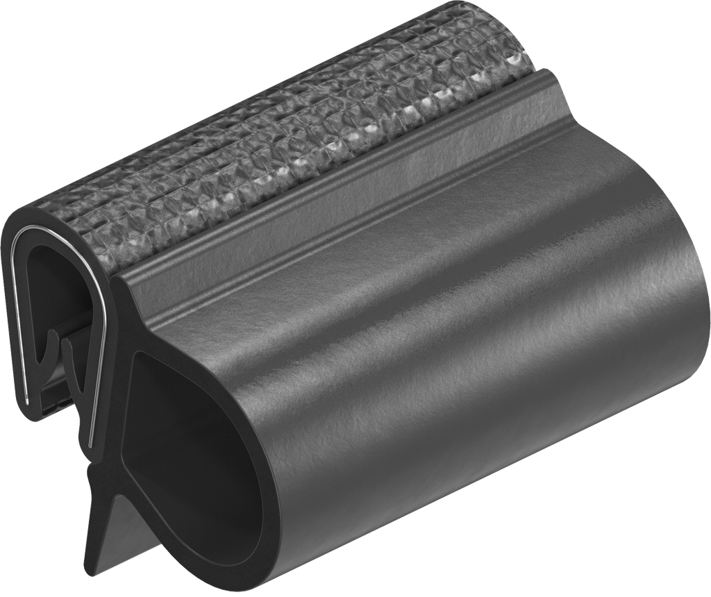Sealing profile, self-clamping, Foam rubber EPDM; clamping profile PVC 70 ± 5 Shore A black