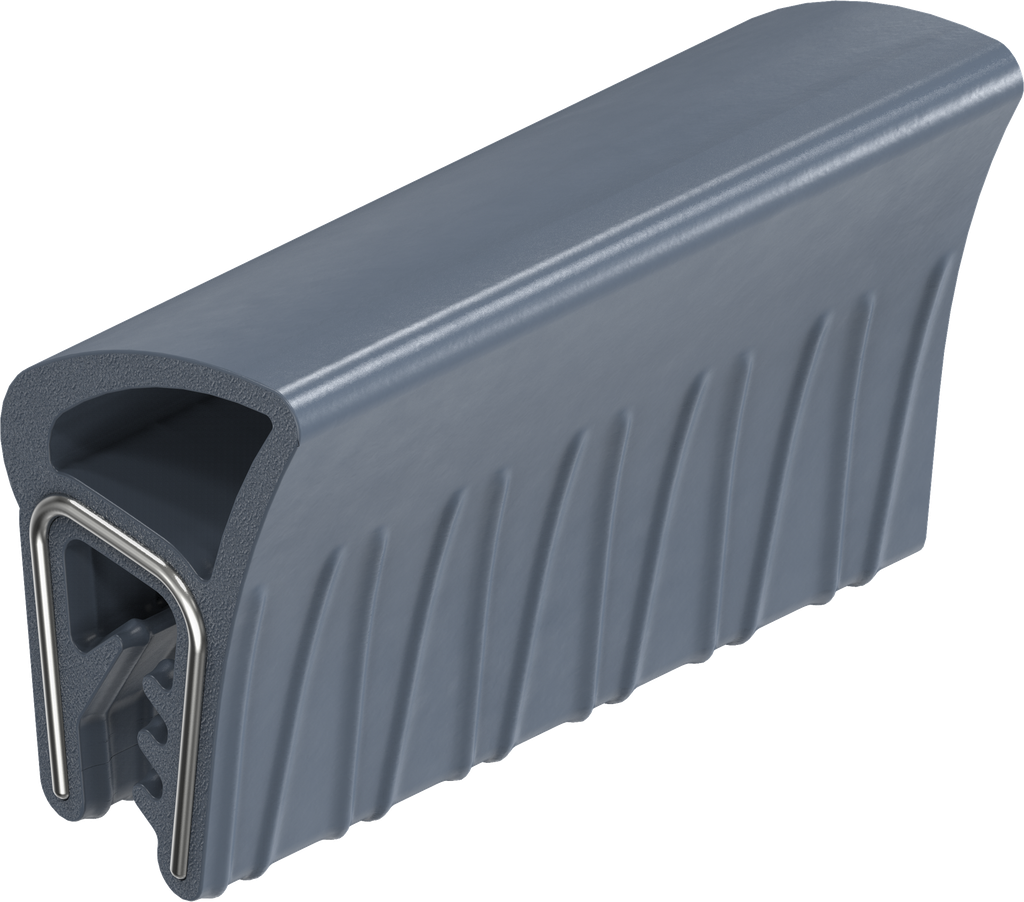 Sealing profile made of fire protection material, self-clamping, Silicon solid material 70 ± 5 Shore A blue black