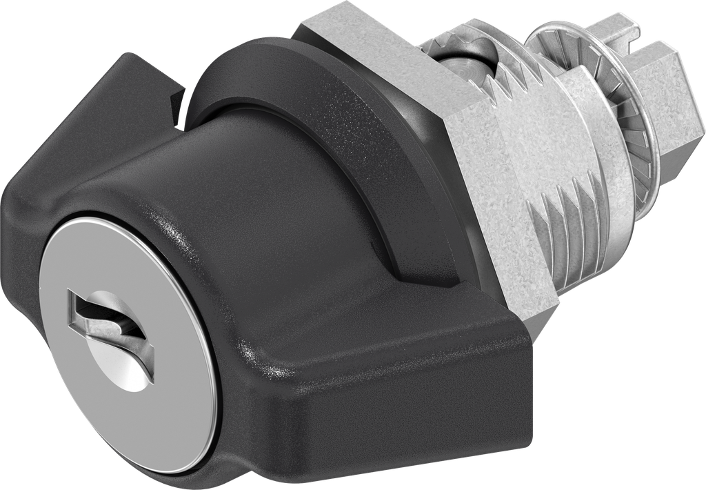 Wing knob quarter turn, keyed 2233X, Zinc die black powder-coated