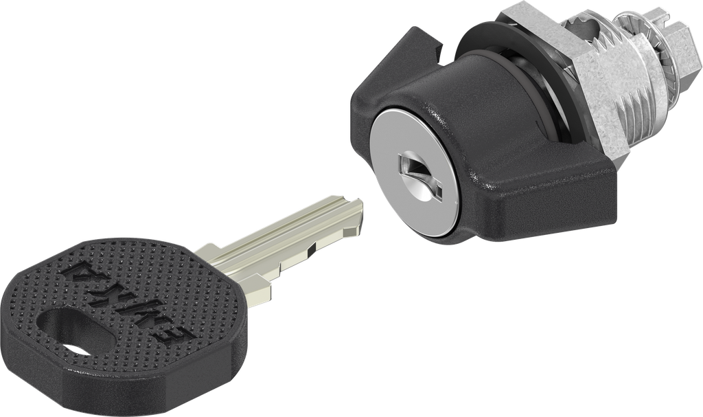 Wing knob quarter turn, keyed 2233X, Zinc die black powder-coated