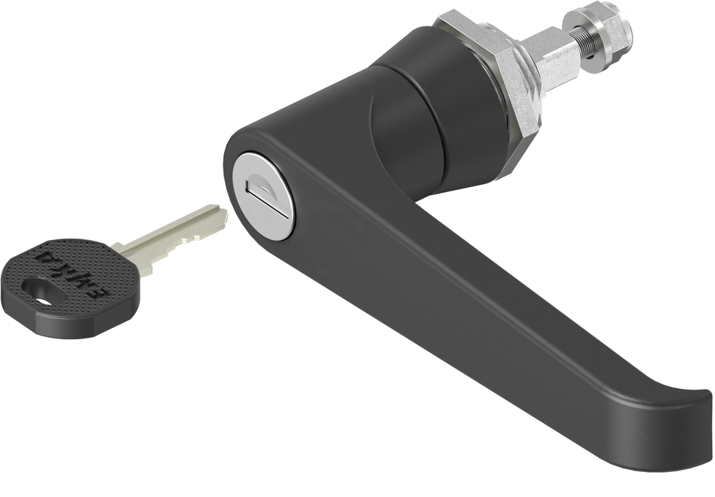 L-handle keyed EK 333, Zinc die black powder-coated