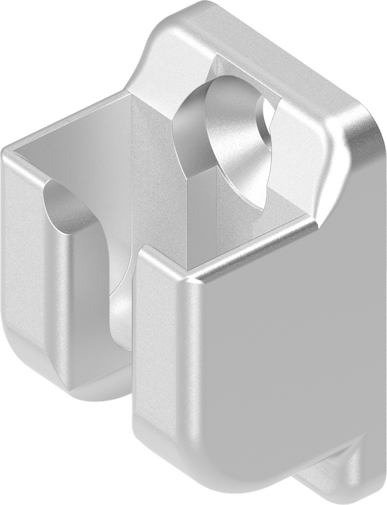 Verschlusshalter für Flachstange mit Doppelrolle, Edelstahl AISI 316