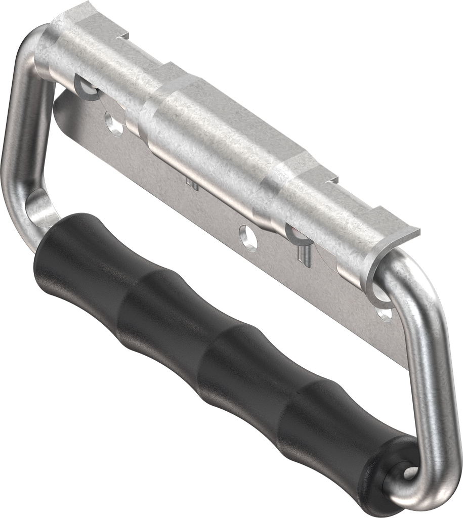 Chest handle with piano wire torsion spring, Steel zinc-plated DS plus top coat