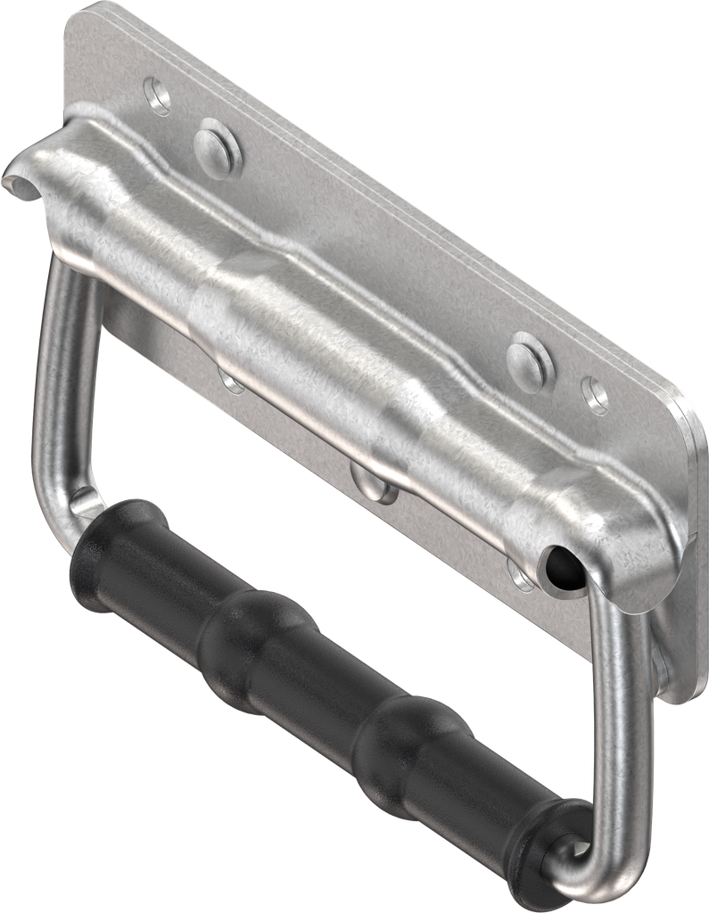 Chest handle without piano wire torsion spring, Steel zinc-plated DS plus top coat