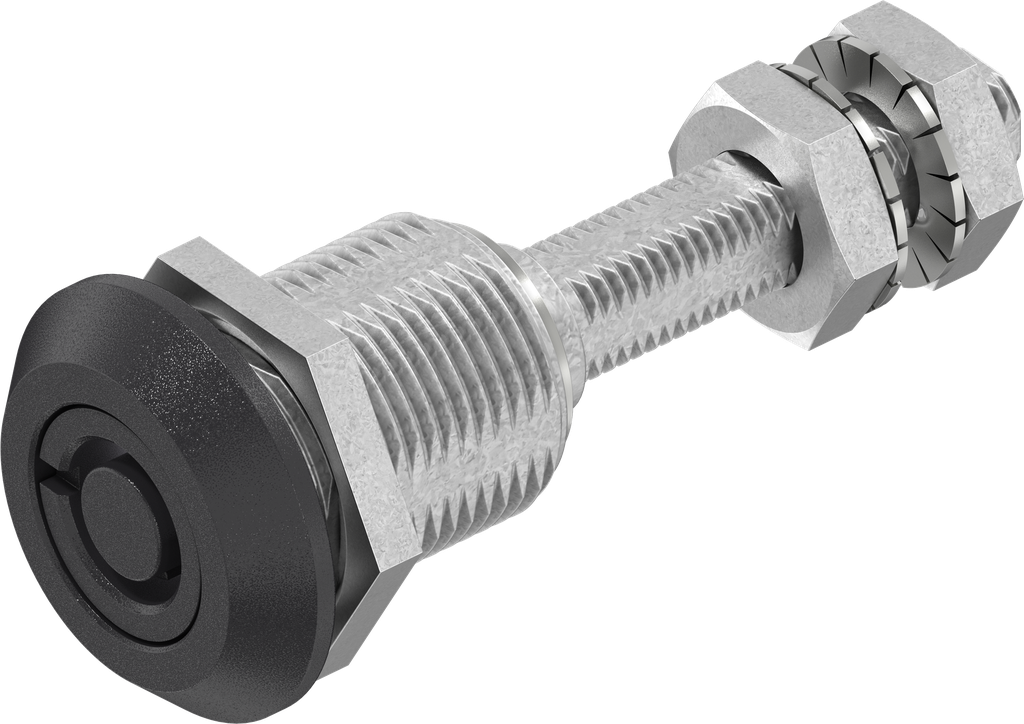 Dreh-Spann-Verschluss mit verstellbarer Zungenhöhe Tubus mit Markierung, GD-Zn schwarz gepulvert