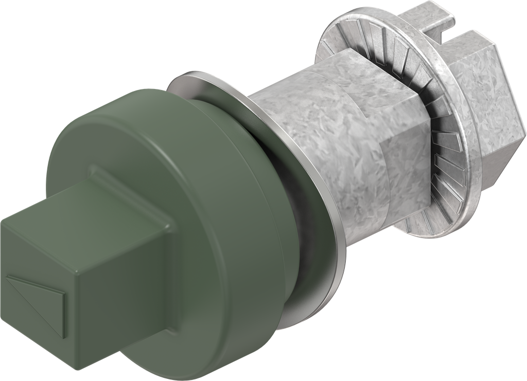 Insert square 7, Zinc die NATO olive powder coated smooth silky gloss