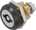 Safety quarter turn double bit 5, left version, Brass and zinc die black powder-coated