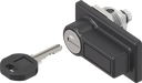 Panel handle quarter turn Ronis E, keyed different, Zinc die and polyamide black