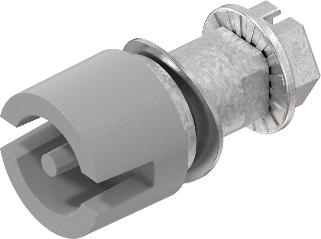 Insert double bit 3, Zinc die light grey powder-coated