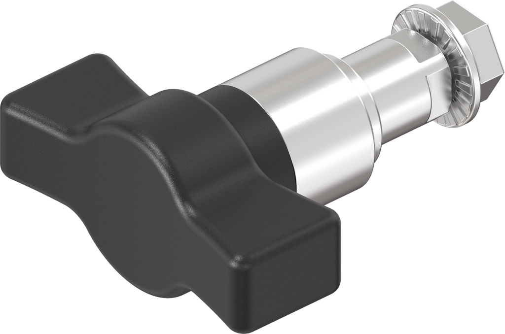 Knebelbetätigung, Polyamid schwarz und Edelstahl