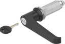 L-handle quarter turn, keyed different, Zinc die and polyamide black