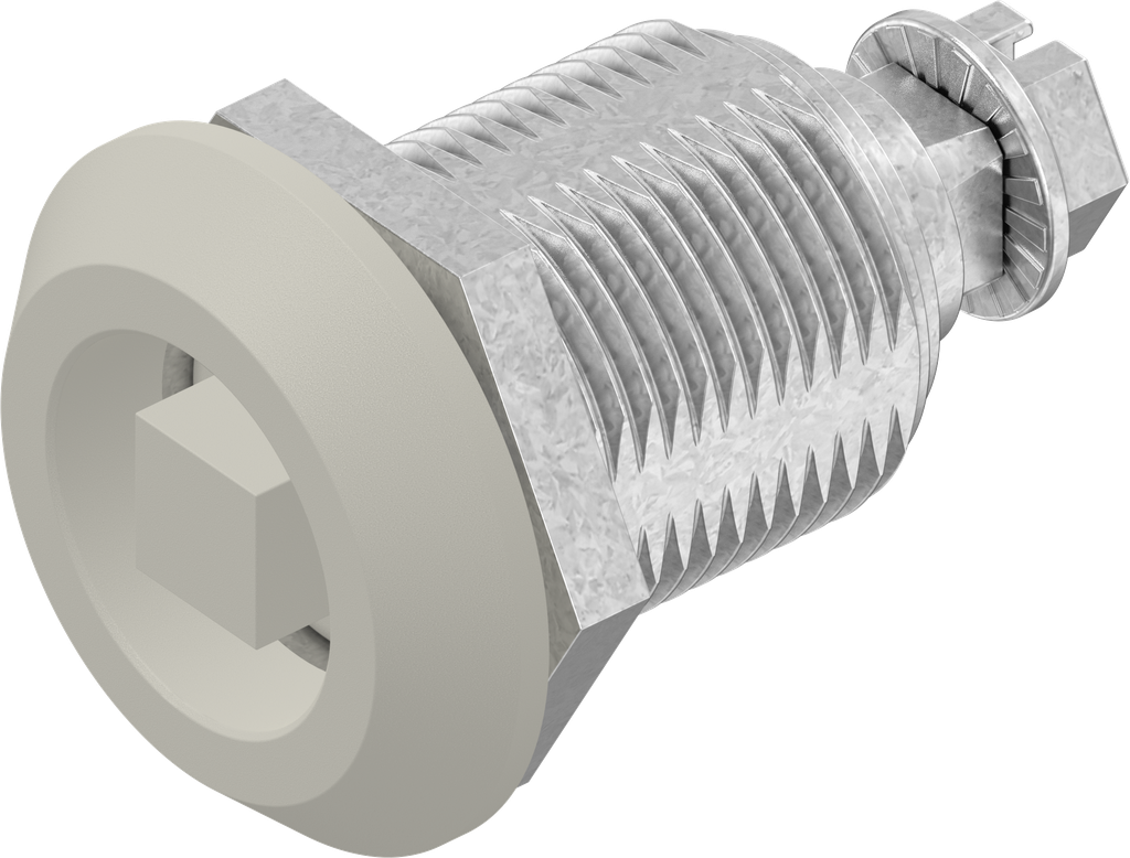 Dreh-Spann-Verschluss Vierkant 8, GD-Zn grauweiß gepulvert