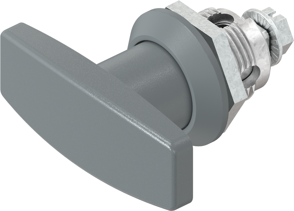 T-Griff-Vorreiber ohne Schließung, GD-Zn und Polyamid basaltgrau