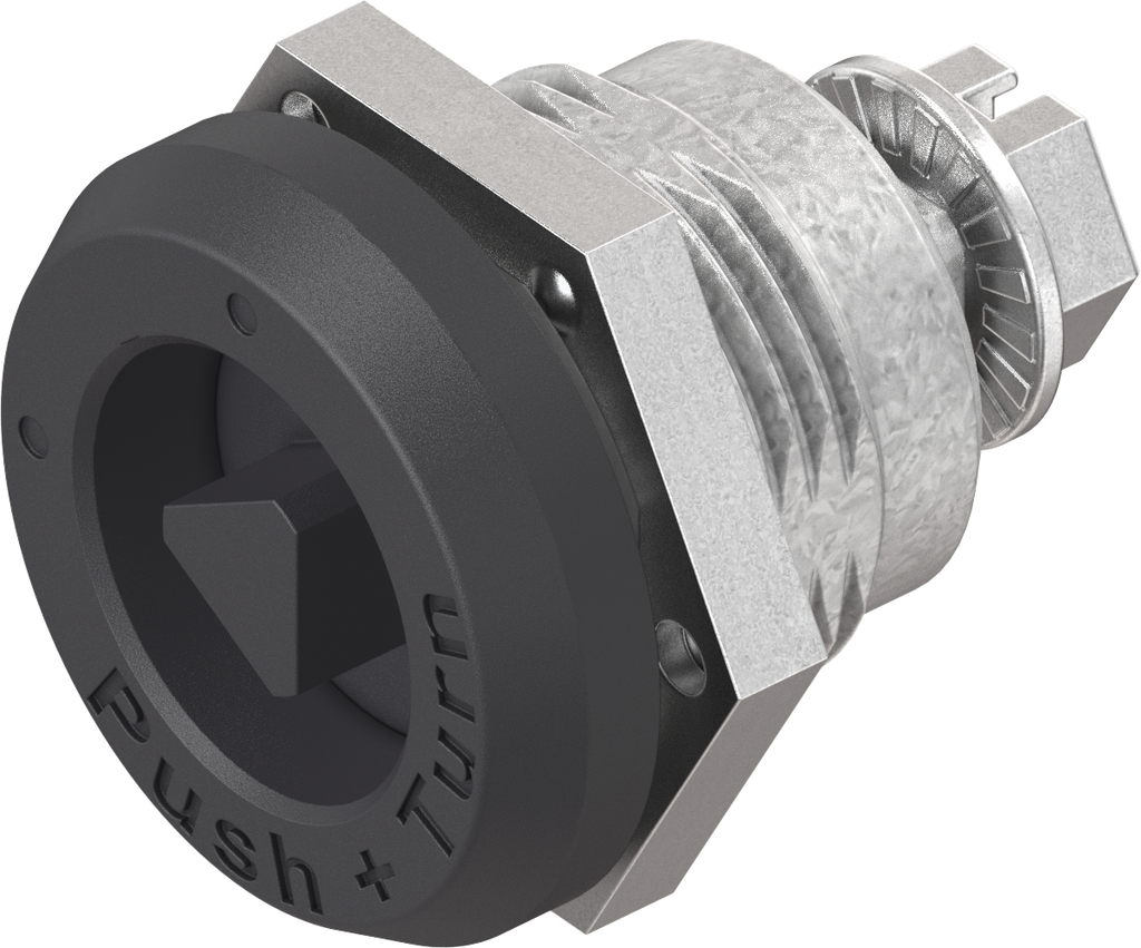 Safety quarter turn triangular 7, Zinc die black powder-coated