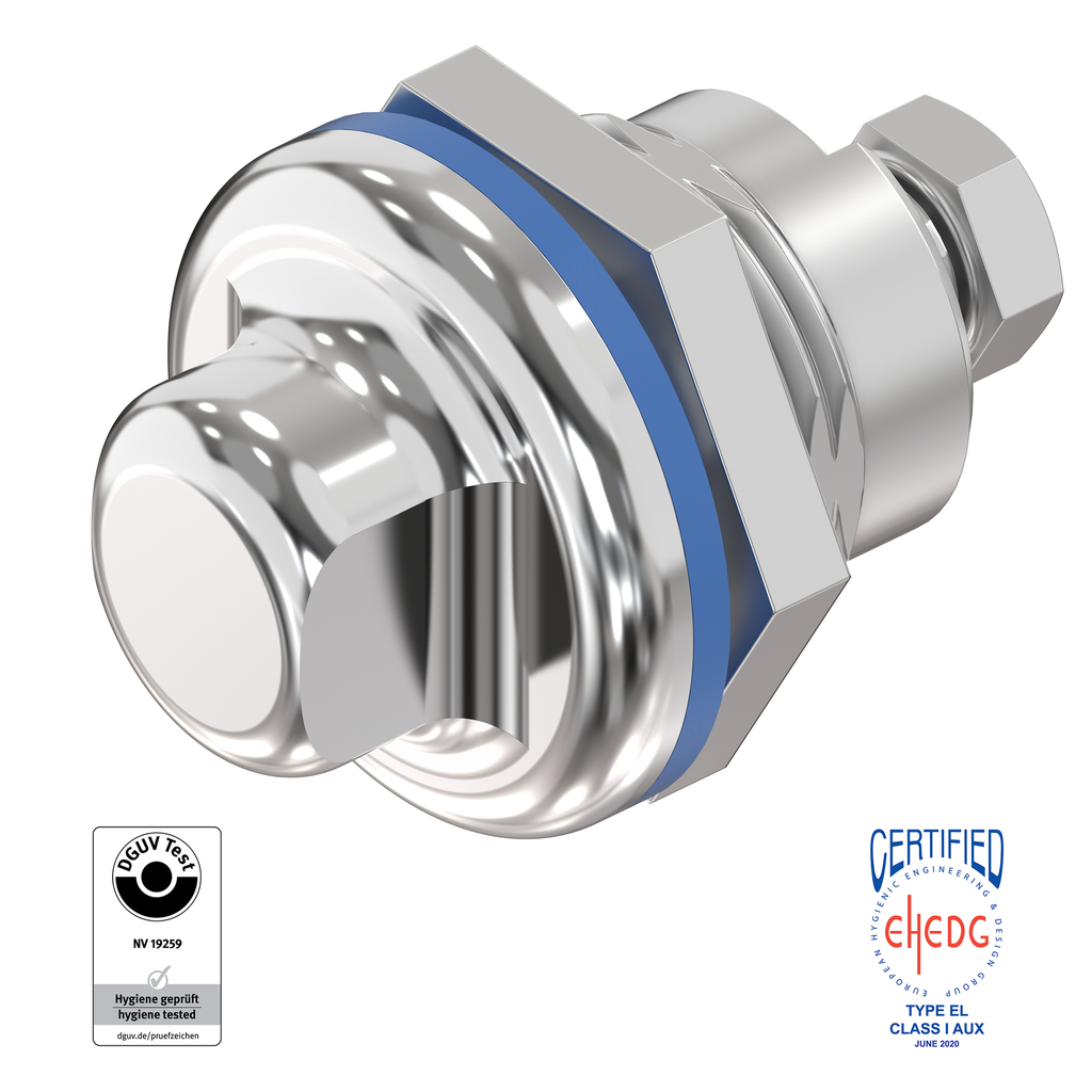 Vorreiber SW 13 für Hygiene-Bereich Lebensmittel, Medizin, Edelstahl AISI 316L