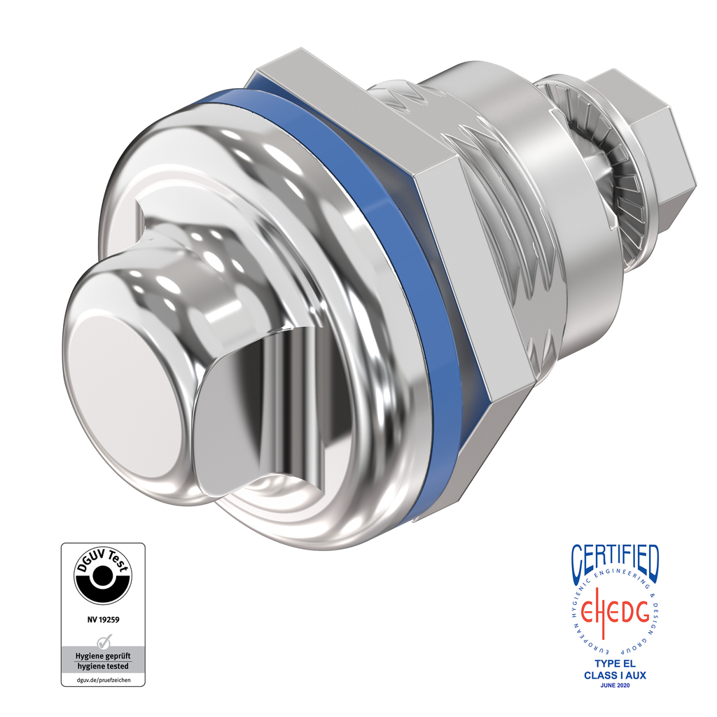 Dreh-Spann-Verschluss SW 13 für Hygiene-Bereich Lebensmittel, Medizin, Edelstahl AISI 316L