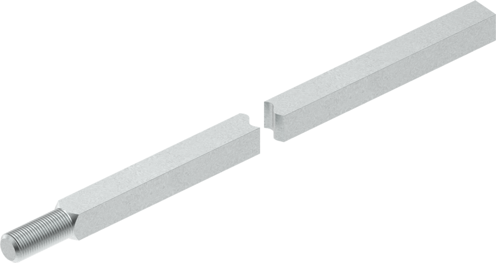 Square rod L = 700 mm, Steel zinc-plated
