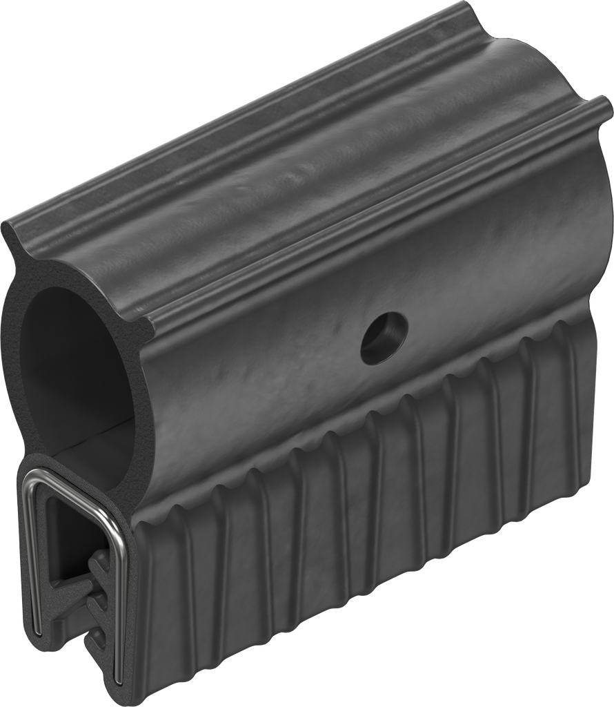 Sealing profile made of fire protection material, self-clamping, Foam rubber EPDM; clamping profile EPDM 60 ± 5 Shore A black