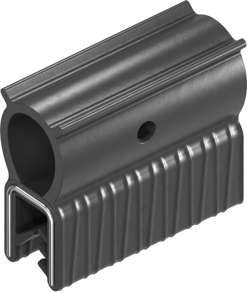 Sealing profile made of fire protection material, self-clamping, Foam rubber EPDM; clamping profile EPDM 60 ± 5 Shore A black