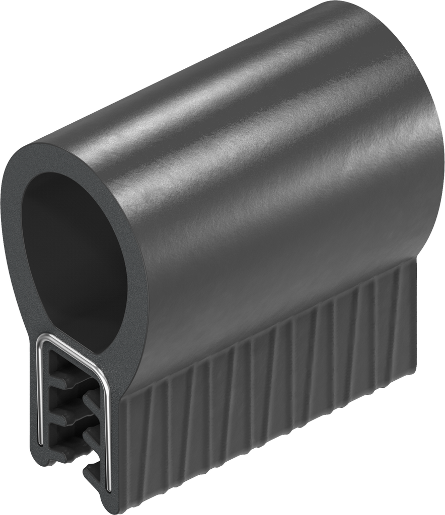 Sealing profile made of fire protection material, self-clamping, Foam rubber EPDM; clamping profile EPDM 60 ± 5 Shore A black