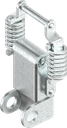 Toggle latch with springs for tolerance compensation with padlock facility, drilled, Steel zinc-plated DS plus top coat