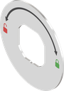 Opening indicator compression latch, opening direction left, Stainless steel AISI 304 tumbled and blasted